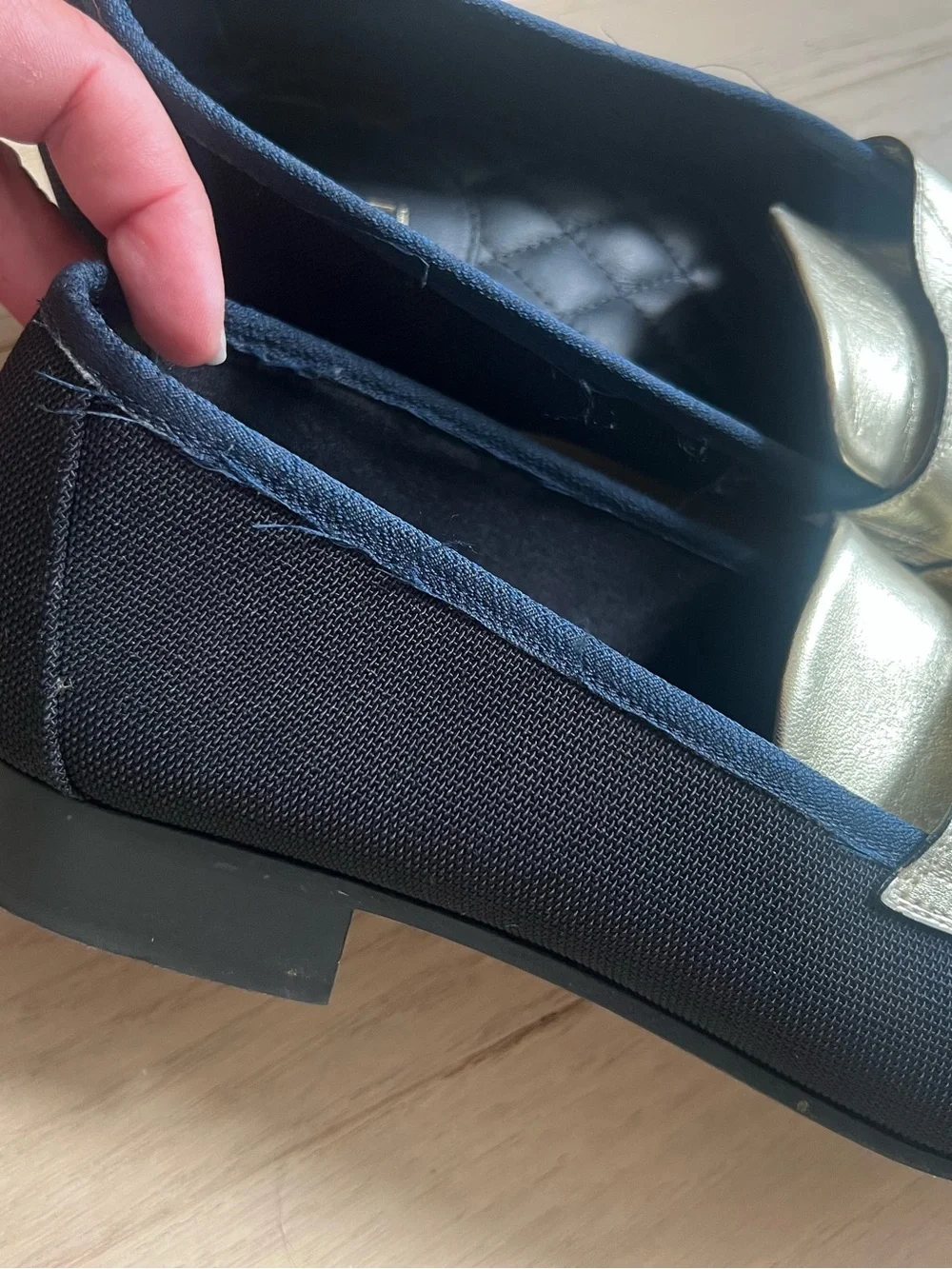 CHANEL Quilted-Trim Leather Penny Loafers